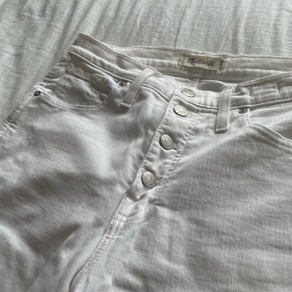 Madewell White High-Rise Skinny Crop Jeans